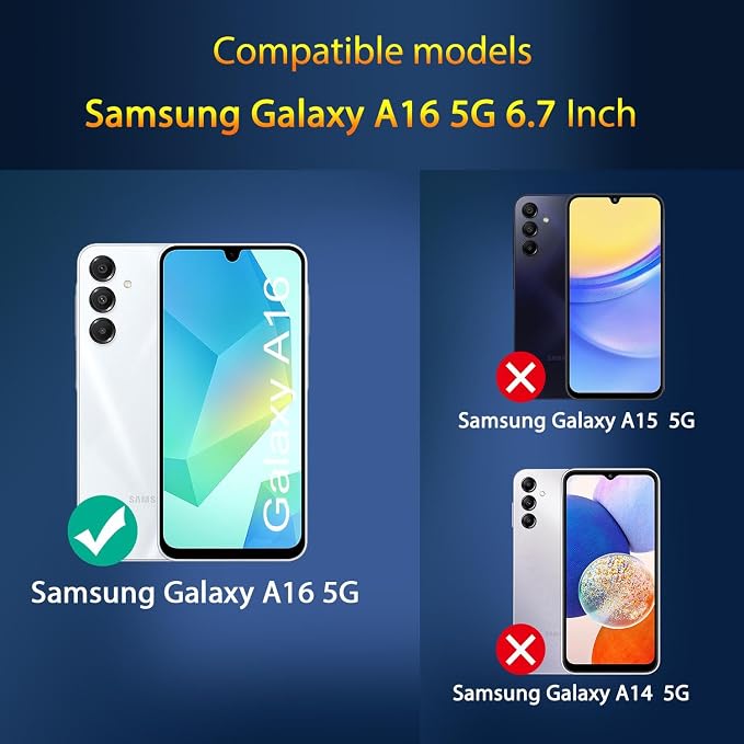 QsmQam 3 Pack Screen Protector for Samsung Galaxy A16 4G/5G + 3 Pack Camera - Image 2