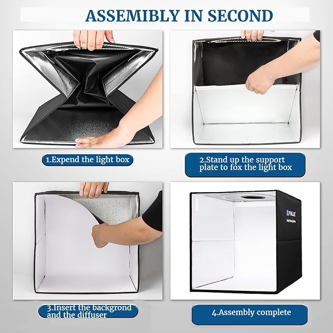 Portable Photo Studio Light Box, PULUZ 16"x16" Professional Dimmable Shooting - Image 4