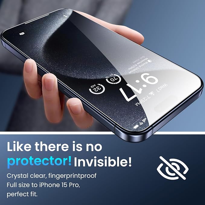 Fotbor [3+3 Pack for iPhone 15 Pro Screen Protector - Image 6