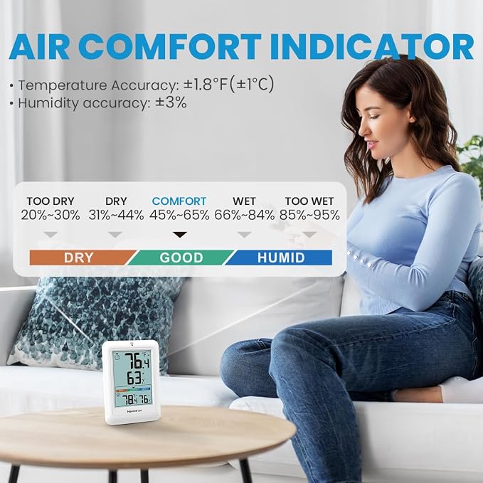 Newentor Indoor Outdoor Thermometer Wireless, Weather Station - Image 6