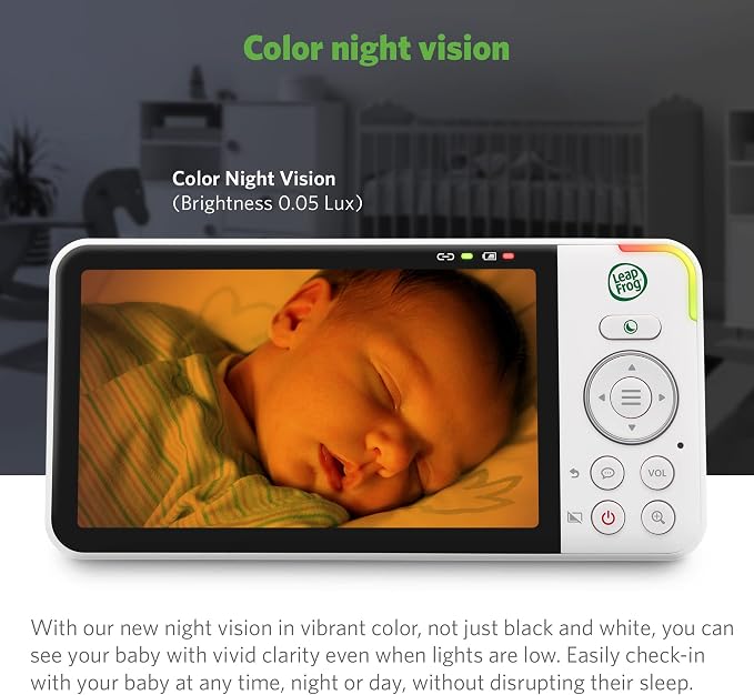 LeapFrog LF915-2HD Baby Monitor, 2 Cameras, 5” 720p Screen, 360° Pan-Tilt-Zoom - Image 4