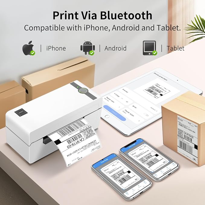 JADENS Bluetooth Thermal Label Printer, 4x6 Wireless Label Printer - Image 2