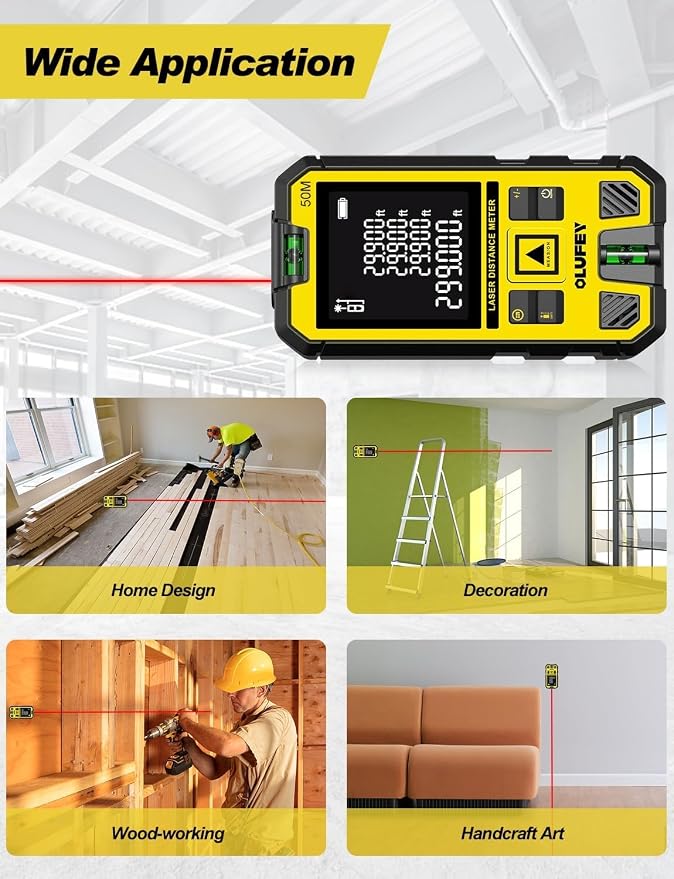 Laser Measure, Laser Distance Meter Device IP54 Portable Digital Measure Tool - Image 7