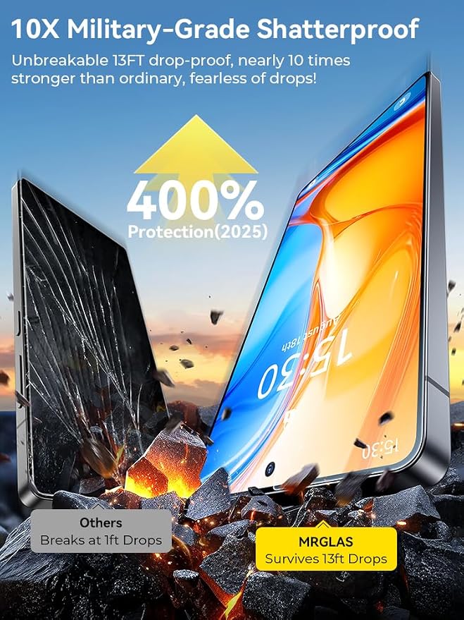 MRGLAS 2+2 Packs for Samsung Galaxy S25 Ultra Screen Protector 6.9'' - Image 3