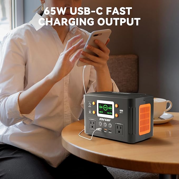 HOWEASY Portable Power Station, 260W Solar Generator - Image 6