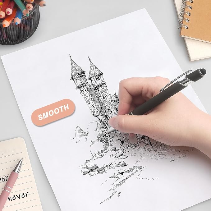 Bribobo Ballpoint Pen 2-in-1 Stylus Retractable Ballpoint Pen - Image 4