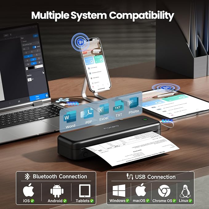Phomemo Upgraded 300DPI Portable Printers Wireless - Image 4