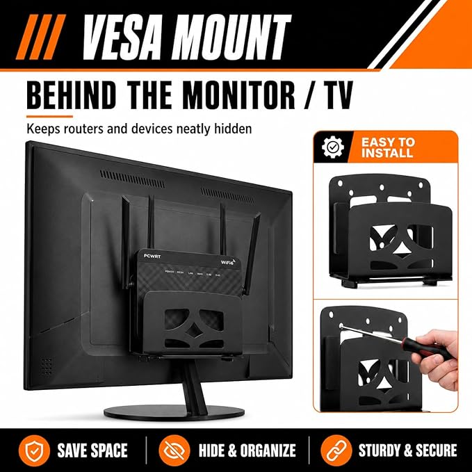 Adjustable Small Device Wall Mount, Metal Cable Box Mount or VESA Mount Holder - Image 6