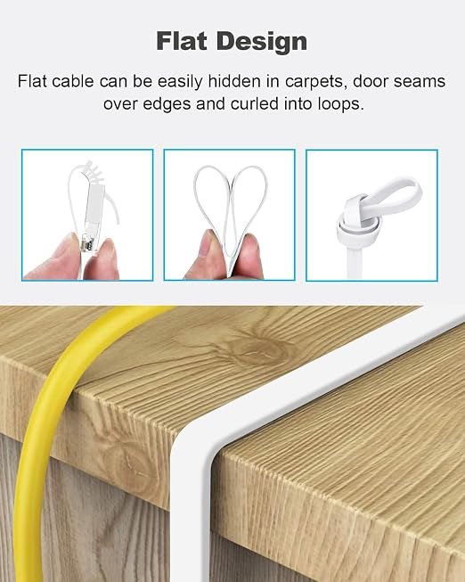 Yauhody CAT 6 Ethernet Cable 3ft 6-Pack White, High Speed Solid Flat CAT6 - Image 5