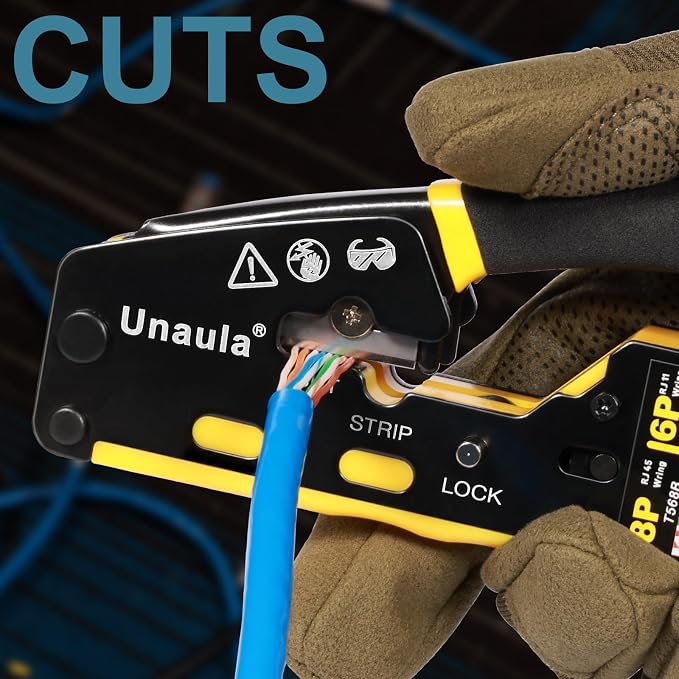 RJ45 Crimp Tool Kit, Ethernet Pass Through Crimper, Network Tool Kit, Cat5 - Image 6