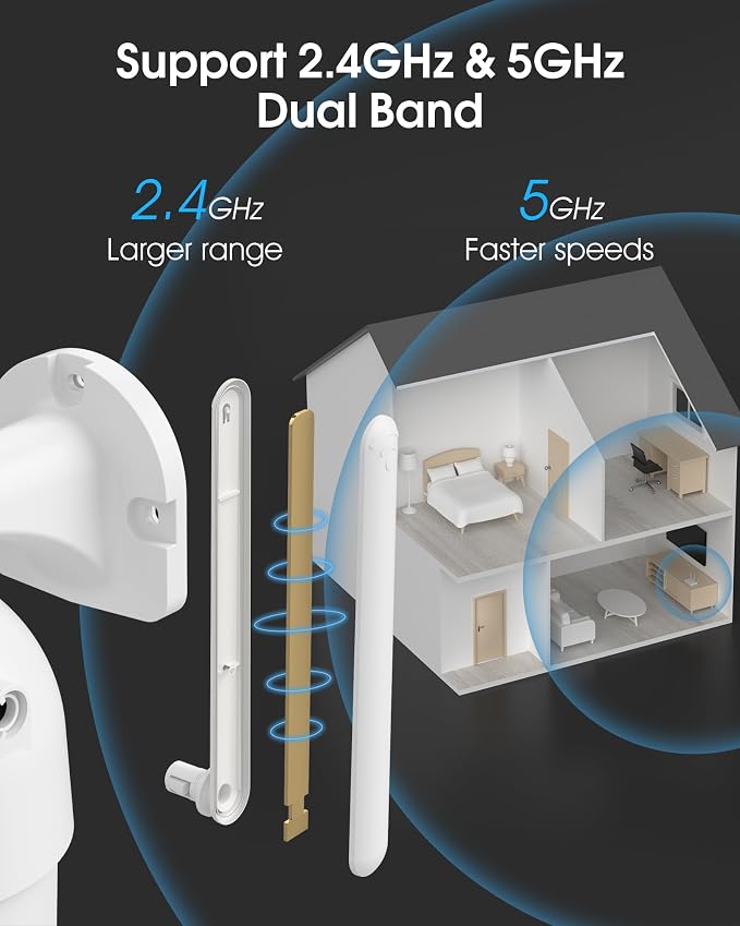 ARCCTV 2K Security Cameras Outdoor, 360°Pan-Tilt View 2.4G/5G WiFi Security - Image 4