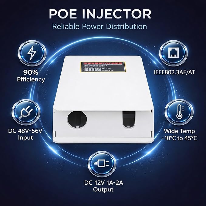 POE Injector Splitter Adapter, 48V to 12V Power Supply Module - Image 3