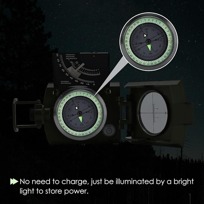 Compass, Outdoor Military Waterproof Lens Sighting Compass, High Precision - Image 6