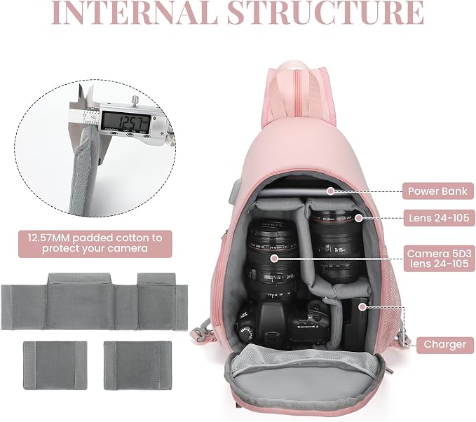 BAIGIO Camera Sling Bag Small Camera Backpack - Image 3