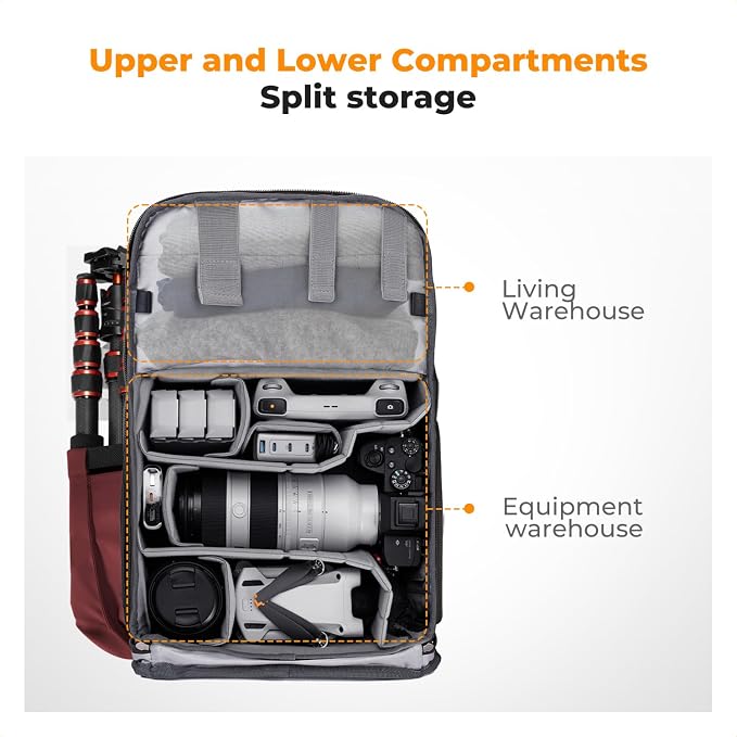 K&F CONCEPT Camera Backpack, Camera Bags - Image 4