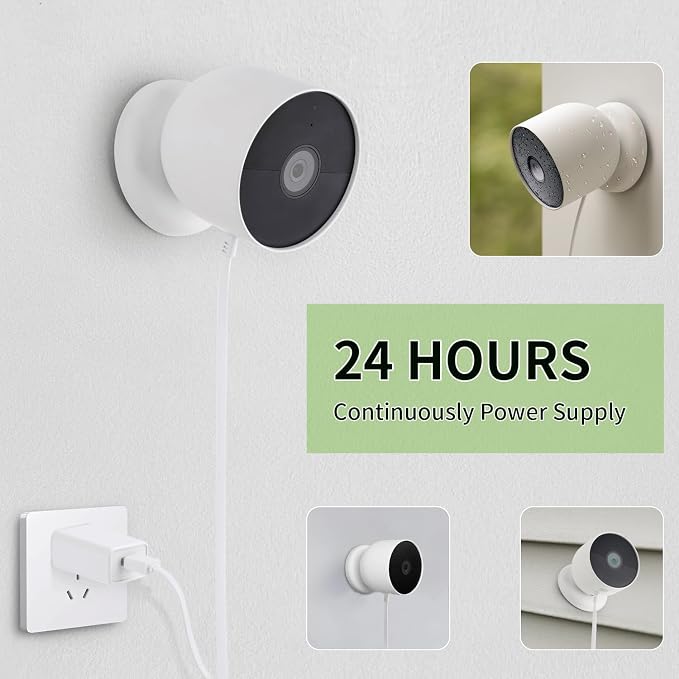 Power Cable with Adapter Compatible with Google Nest Cam Outdoor or Indoor - Image 5