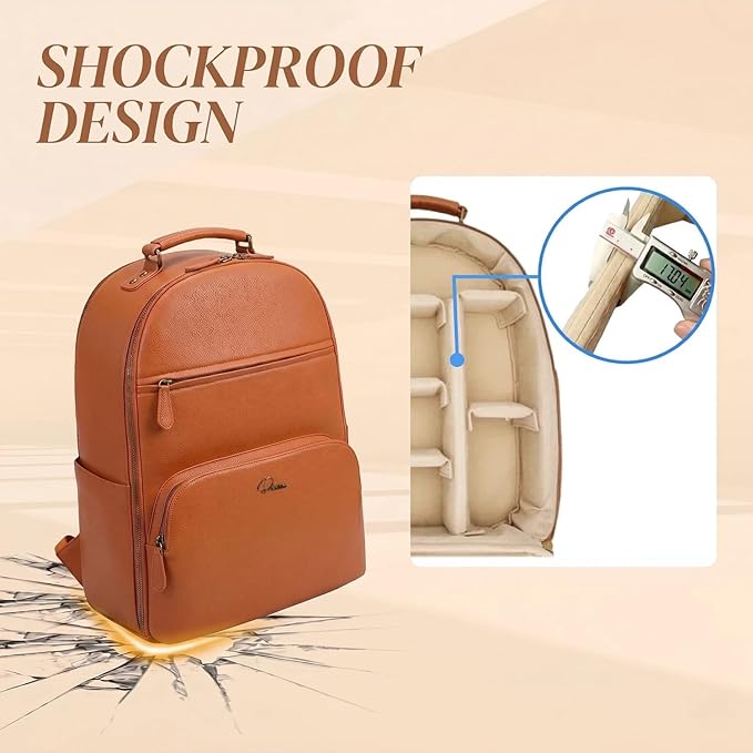 Camera Backpack Classic PU Leather - Image 4