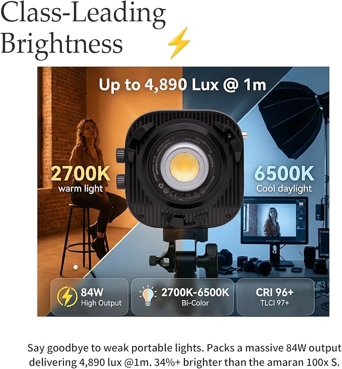 Amaran Halo 100x Bi-Color LED Monolight, 100W 2, 700 to 6, 500K Continuous - Image 3