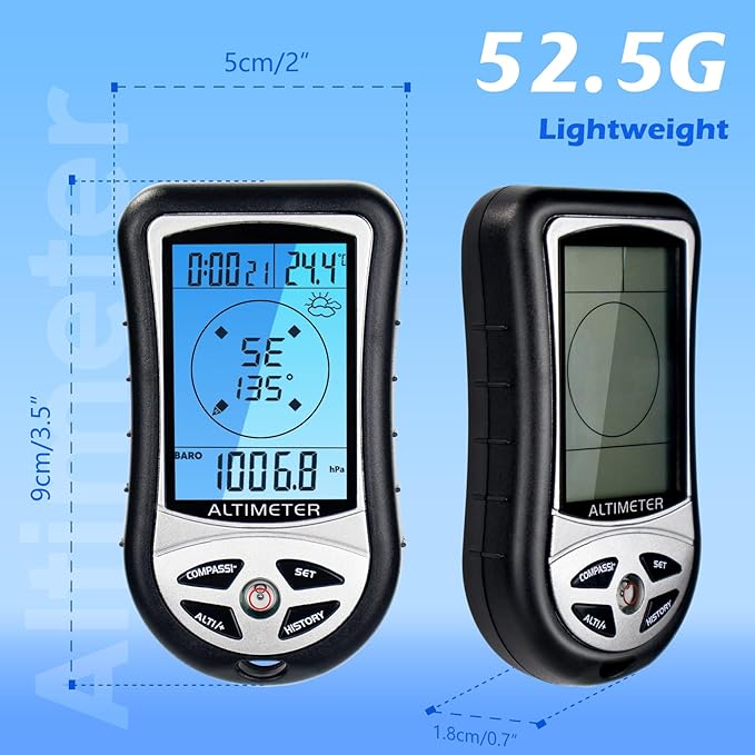 Multifunction Digital Altimeter, Digital Compass, Hiking Thermometer 8 in 1 - Image 2