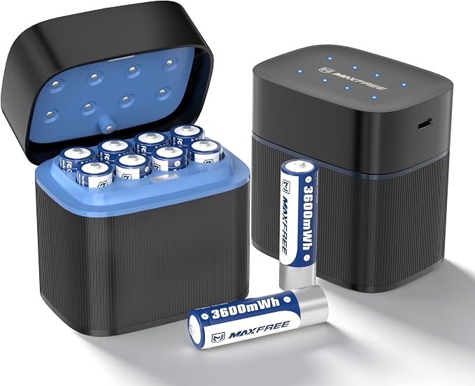 Maxfree Rechargeable AA Batteries Lithium by MAXFREE