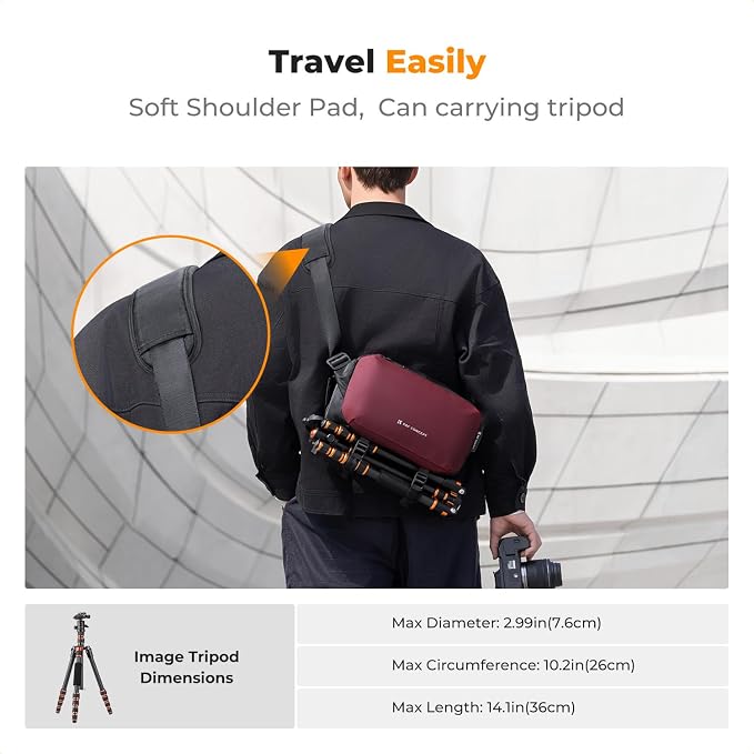K&F CONCEPT Camera Sling Bag Crossbody Bag Waterproof Camera Shoulder Backpack - Image 5