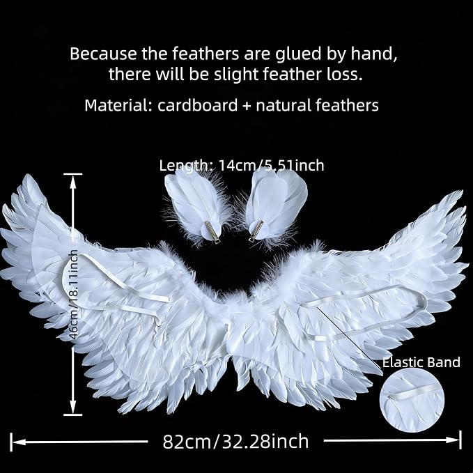 3PCS Medium White Angel Wings - Image 2