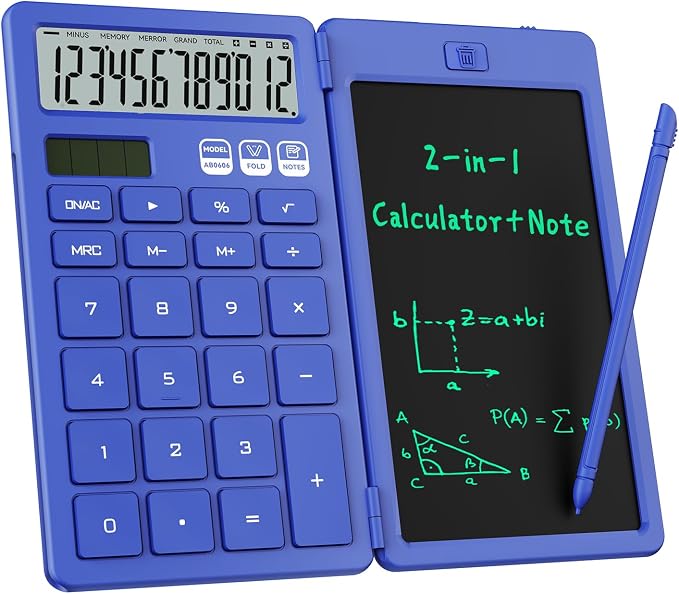 Desk Calculator with Erasable LCD Notepad Calculators ROATEE Desktop Basic by ROATEE
