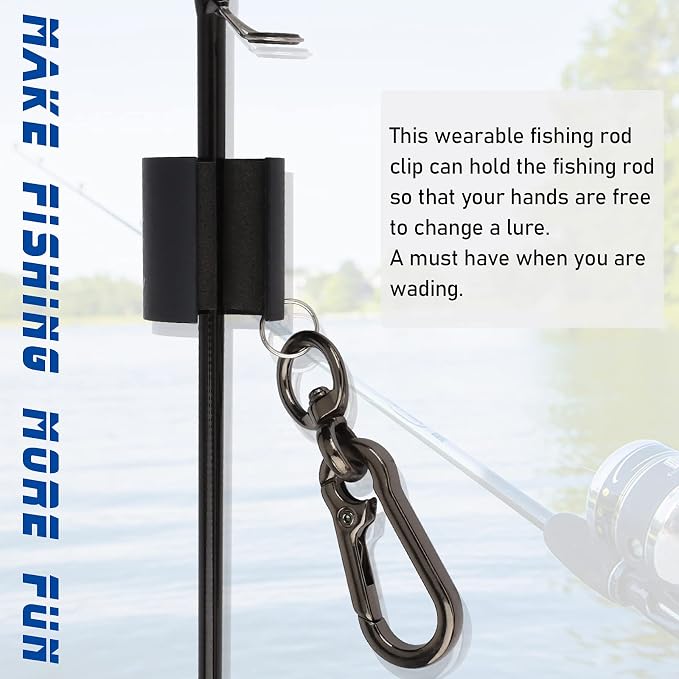 Dovesun Creek Rod Clips Wearable Fishing Rod Holder Clip Fly Fishing Pole - Image 2