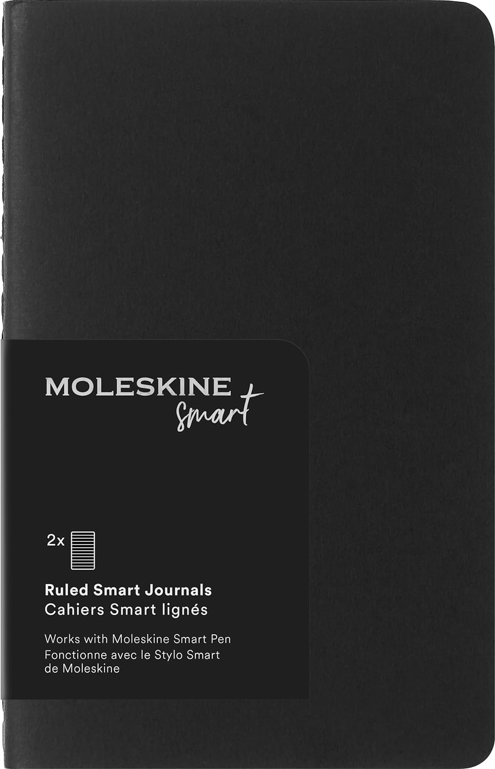 Moleskine Smart Cahier Journal, Soft Cover, Pocket (3.5" x 5.5") Ruled/Lined, Black, 56 Pages - Compatible w/ Moleskine Smart Pen