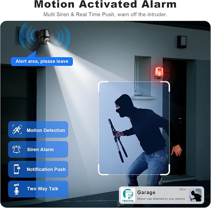 Solar Security Cameras Wireless Outdoor, 2K Pan/Tilt 360° View Solar/Battery - Image 5