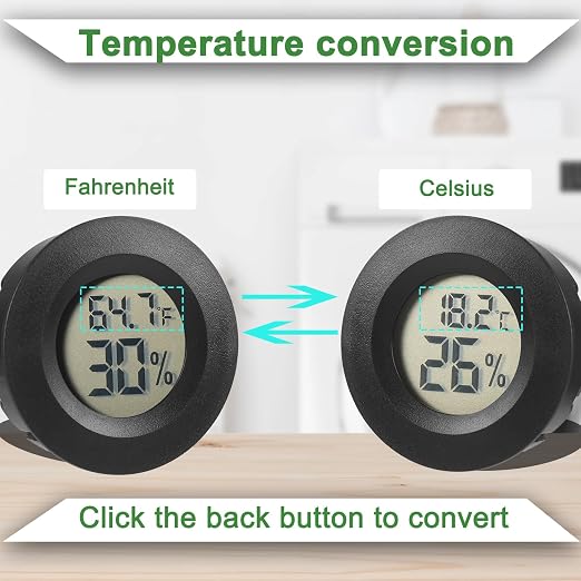 Reptile Thermometer and Humidity Gauge Digtal Terrarium Thermometer Circular - Image 3