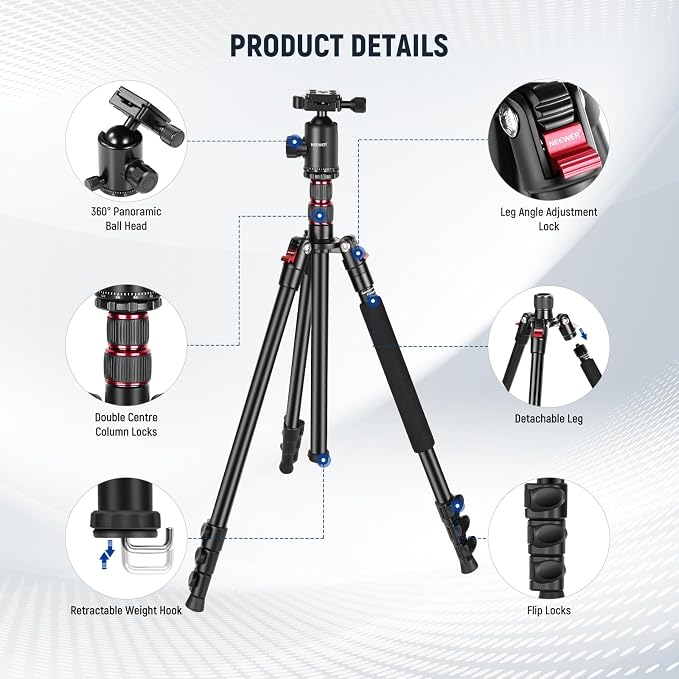 NEEWER 77" Camera Tripod Monopod - Image 8