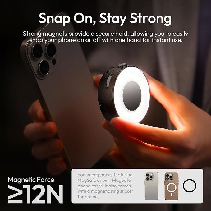 ULANZI ML05 Phone Light, Dual-Sided Magnetic Cell Phone Selfie Lights - Image 5