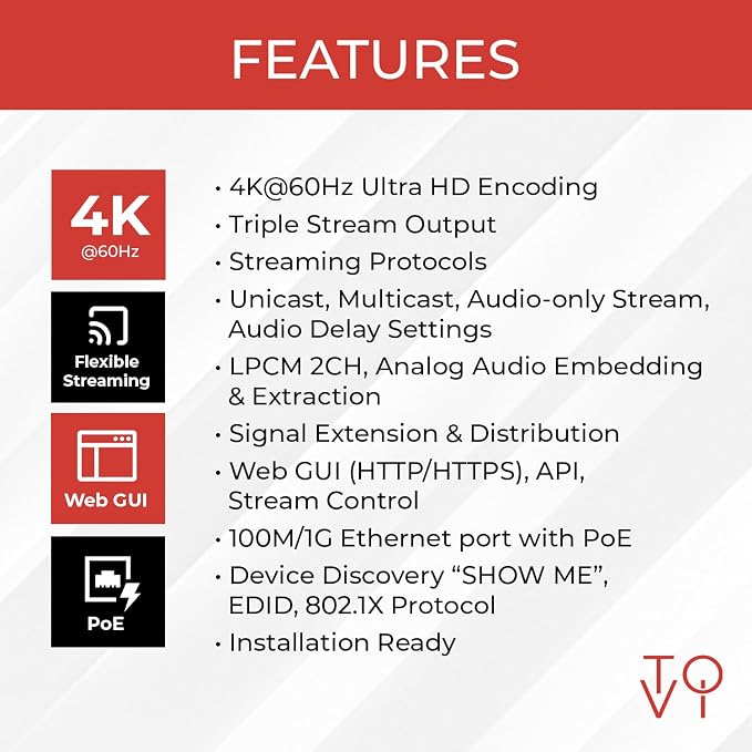 ToVi X2 Series 4K Network Video Streamer AV Over IP Encoder - Image 8