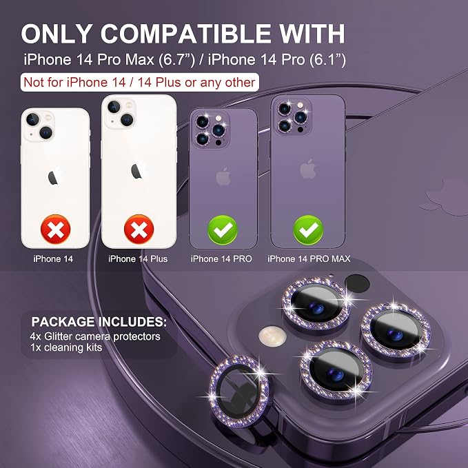 Choiche Compatible for iPhone 14 Pro/iPhone 14 Pro Max Camera Lens Protector - Image 2