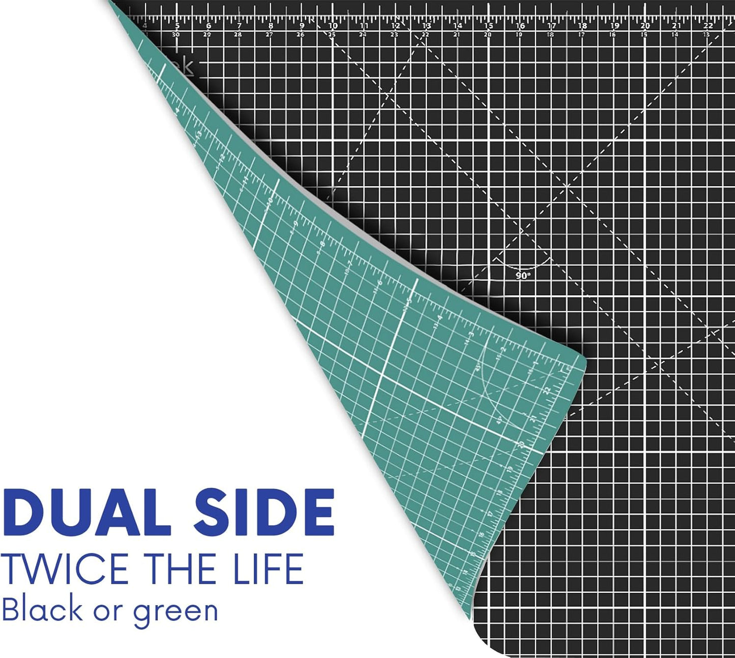 PK00004 Model GBM0305 Series 3.5" x 5.5" Professional Cutting Mat; Double-Sided Green/Black; Self-Healing; For Graphic Arts, Hobbies, Sewing, Scrapbooking, and other Cutting Projects