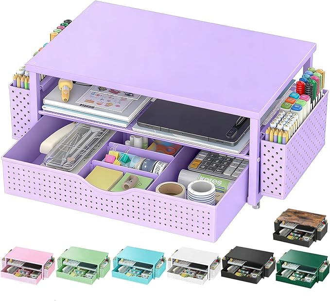 Spacrea Desk Organizer and Accessories, Computer Monitor Stand Riser by Spacrea