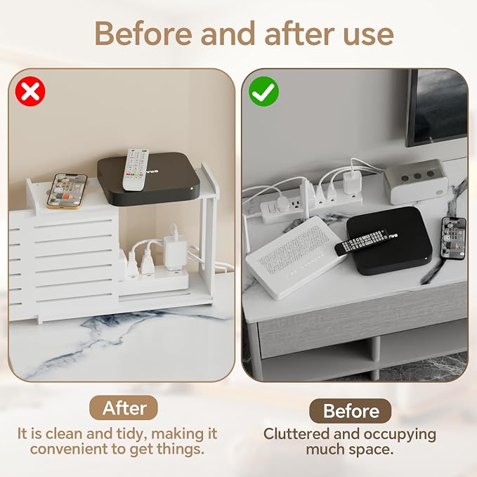 Wooden WiFi Router Storage Box Hider Shelf, Decorative Projector Box Hider Rack - Image 7
