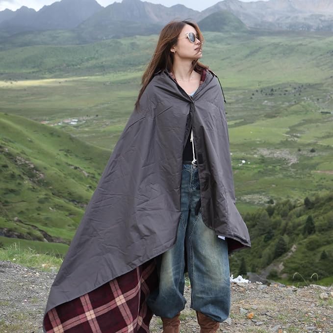 DUKUSEEK Stadium Blanket Waterproof Windproof, Outdoor Hooded Blankets - Image 7