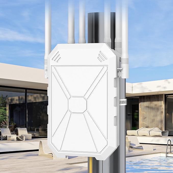 AX1800 Outdoor WiFi 6 Extender, High Power Outdoor WiFi Extender Signal Booster by INEAUTO