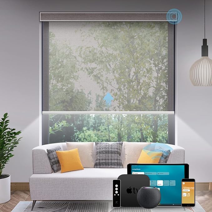 SmartWings Motorized Light Filtering Roller Shades Work by SmartWings