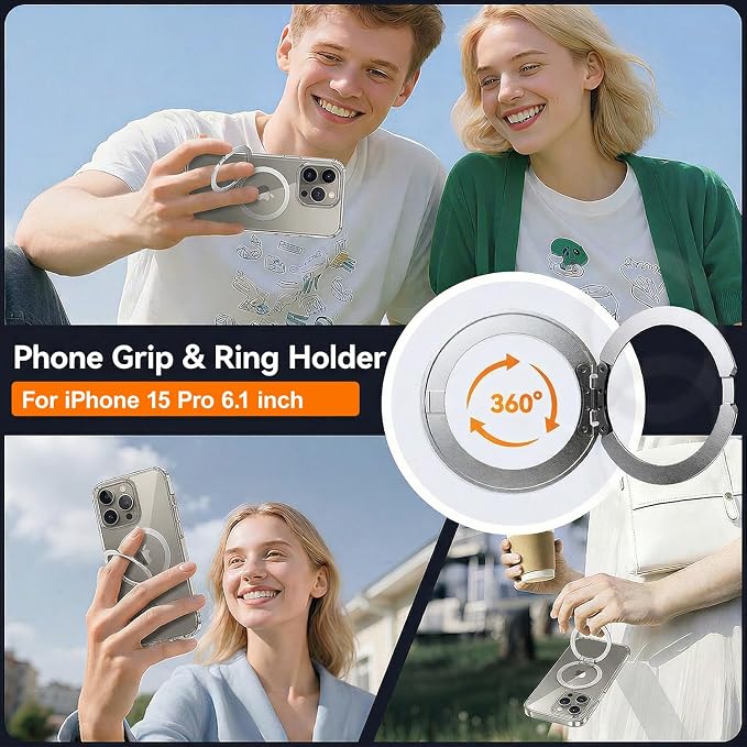 toushion 3 in 1 for iPhone 15 Pro Case Stand |Build in Kickstand, Screen - Image 4