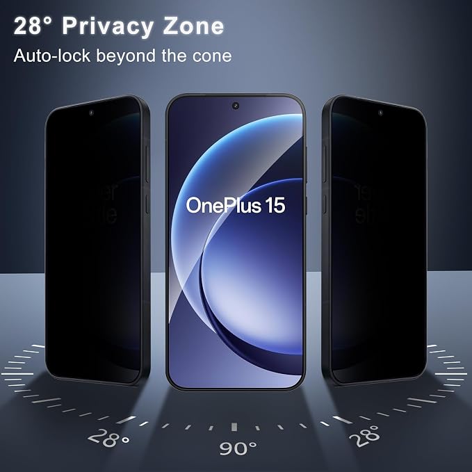 2 Pack for OnePlus 15 Privacy Screen Protector, 2 Pack Camera Protector - Image 3