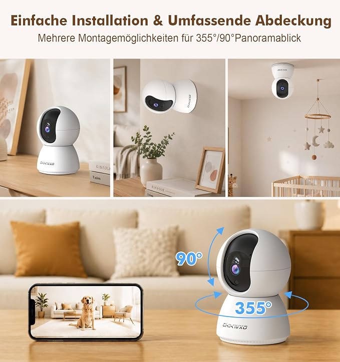 2K Wi-Fi Indoor Security Camera, 2.4/5GHz Wi-Fi Pet Cam, 3MP Camera - Image 8