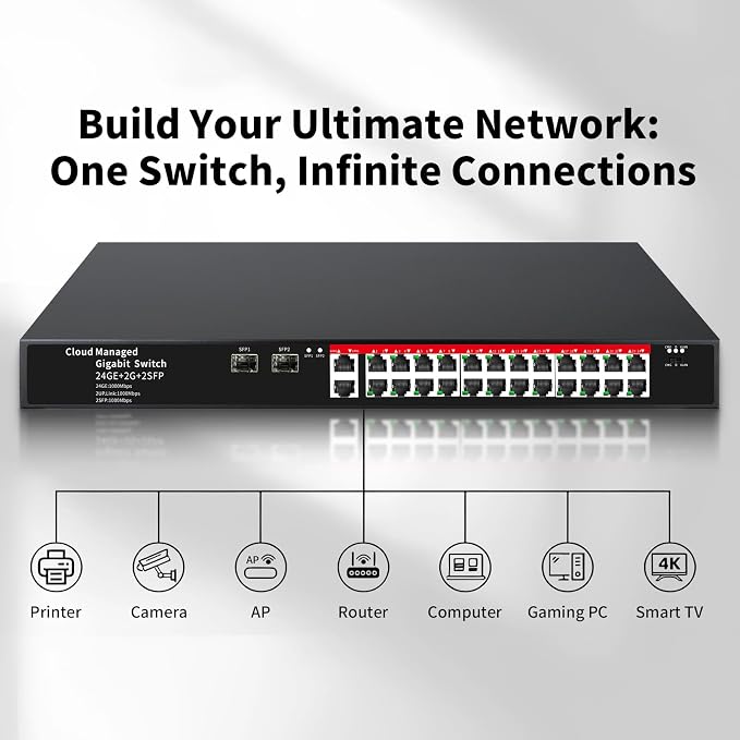 STEAMEMO 26-Port Gigabit Ethernet Switch | Smart Managed - Image 6