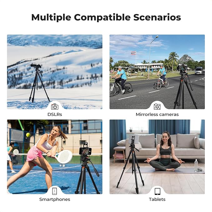 K&F CONCEPT 73” Camera Tripod - Image 7