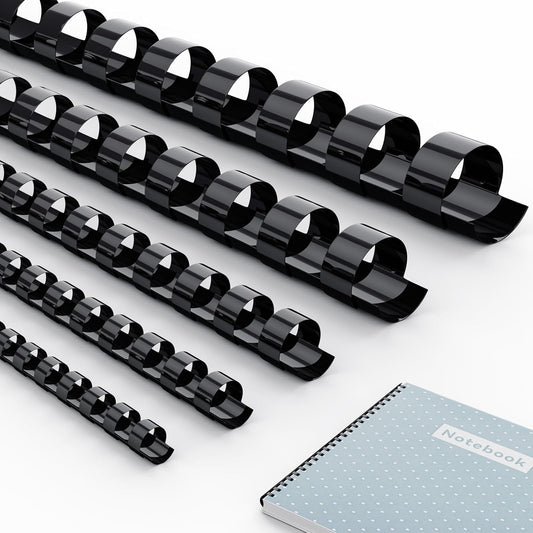 MAKEASY 100 Pack 19-Ring Comb Binding Spines for LTR, Plastic Binding Combs, 5/8Inch Diameter, 125 Sheet Capacity, Black Binding Combs