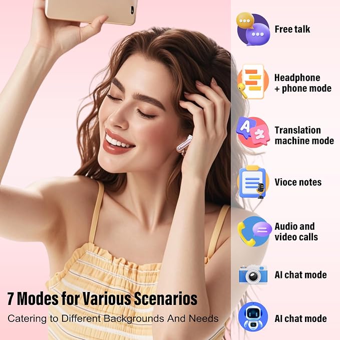 Csasan Ai Translation Earbuds Real Time, 3-in-1 Buletooth 5.3 Translator Earbuds - Image 3