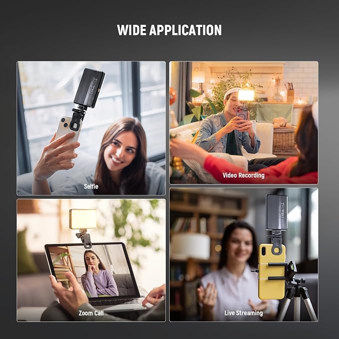 NEEWER Basics LED Selfie Phone Light, Rechargeable 2500-9000K Clip On Fill Light - Image 2