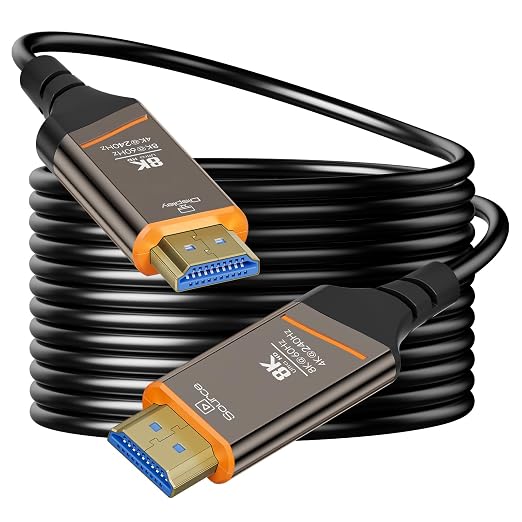 Fiber Optic HDMI Cable 328FT, 8K HDMI 2.1 Cable, High-speed 48Gbps, Support by DICEKOO